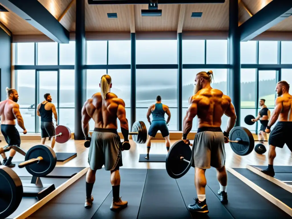 Vikingos entrenan en gym moderno, mezclando tradición con fitness