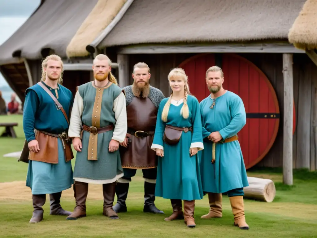 Recreación histórica de vikingos en Hedeby mostrando la importancia histórica de Hedeby vikinga