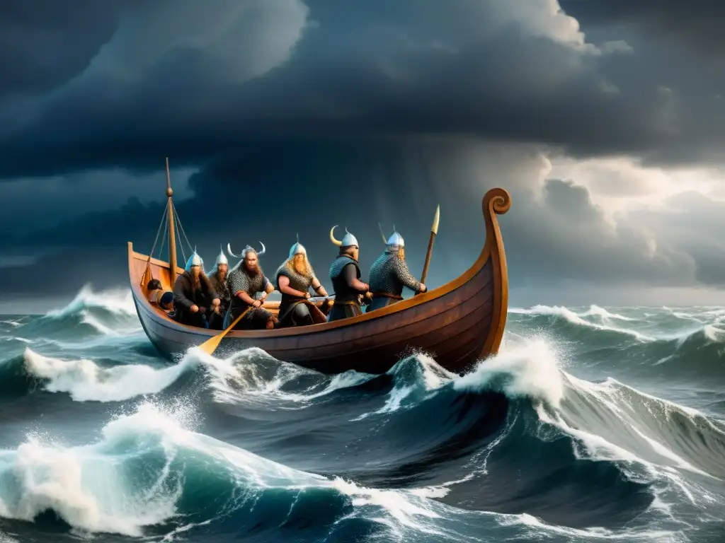 Vikingos enfrentan tormenta en alta mar con piedras de navegación vikinga: mito o realidad